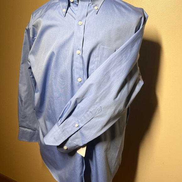 🔥Damon dress shirt steel blue 171/2 32/33 sleeve. Excellent quality NWT.🔥 - Picture 3 of 5